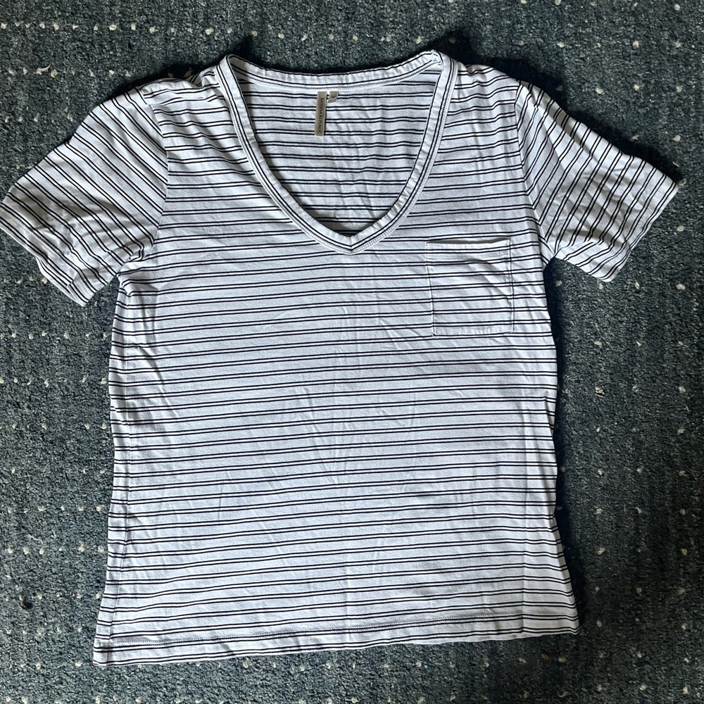 Banana Republic Black and White Striped Tee